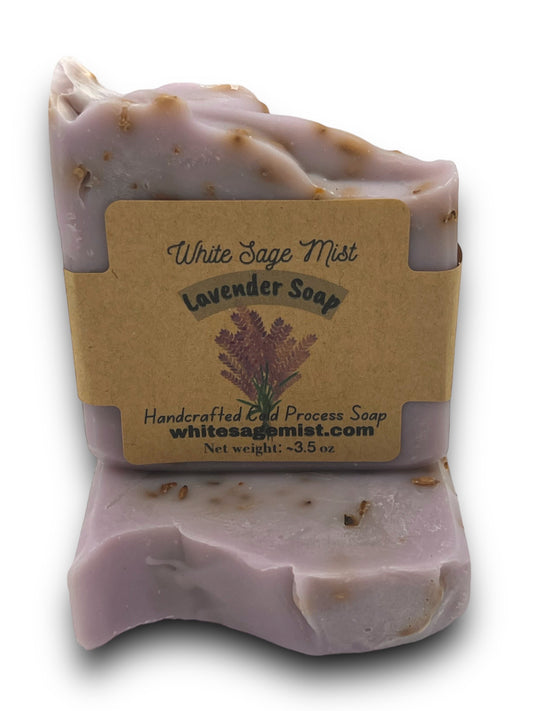 Lavender soap with essential oil and lavender buds
