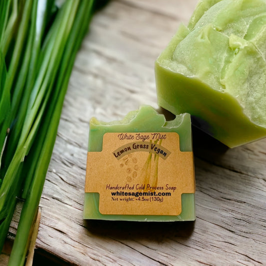 Lemongrass handmade soap with essential oils, vegan